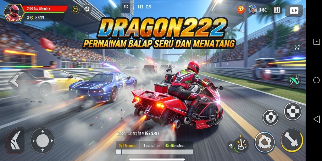 Screenshot gameplay DRAGON222 yang menunjukkan aksi balap mendebarkan.