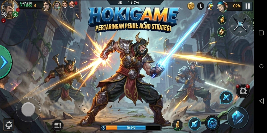 Tampilan menarik dari aksi pertarungan epik dalam HOKIGAME.
