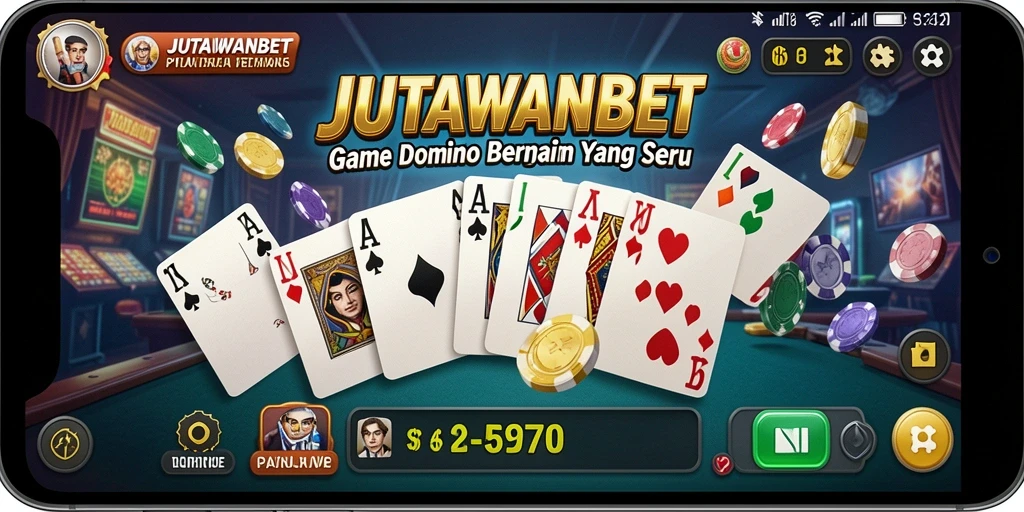 Gameplay seru JUTAWANBET saat bermain Domino secara online.