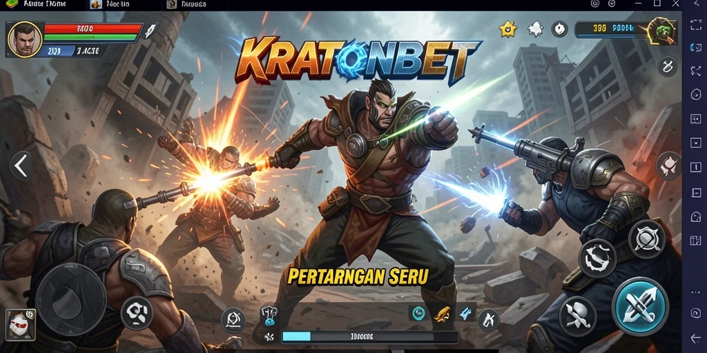 Tampilan menegangkan dari pertempuran dalam KRATONBET yang seru.