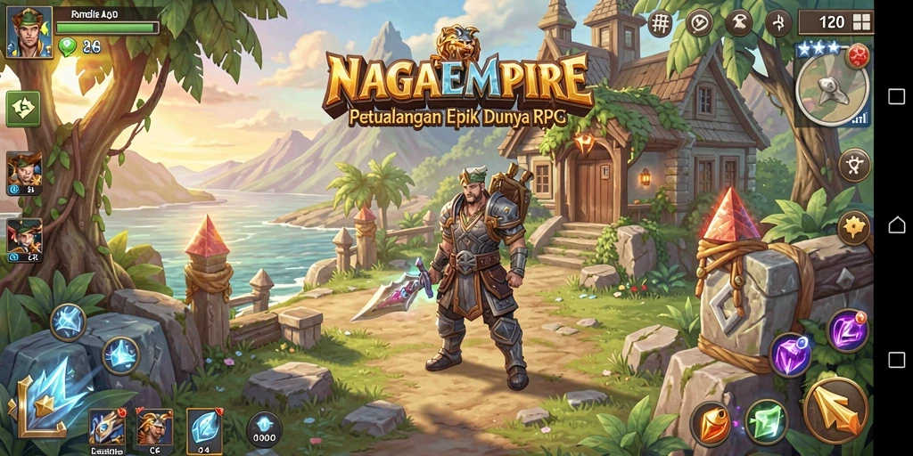 Tampilan gameplay RPG NAGAEMPIRE yang menakjubkan dan mendalam.