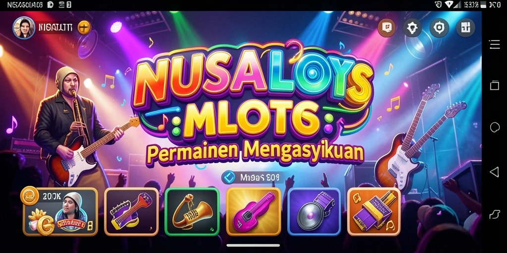 Tangkapan layar NUSASLOTS menampilkan aksi seru dalam permainan musik.