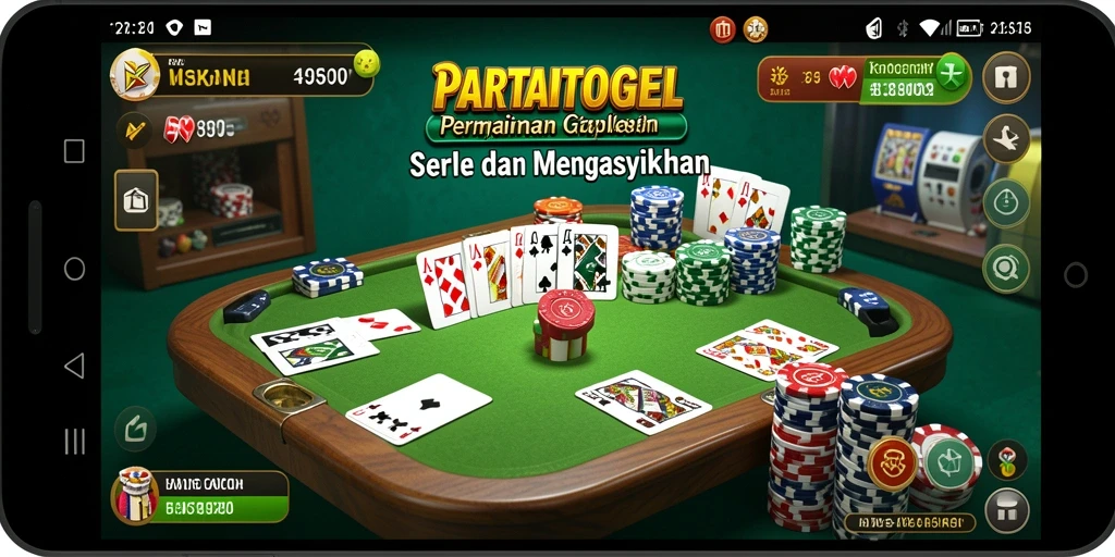 Tampilan screenshot utama PARTAITOGEL menampilkan keseruan bermain Gaple.