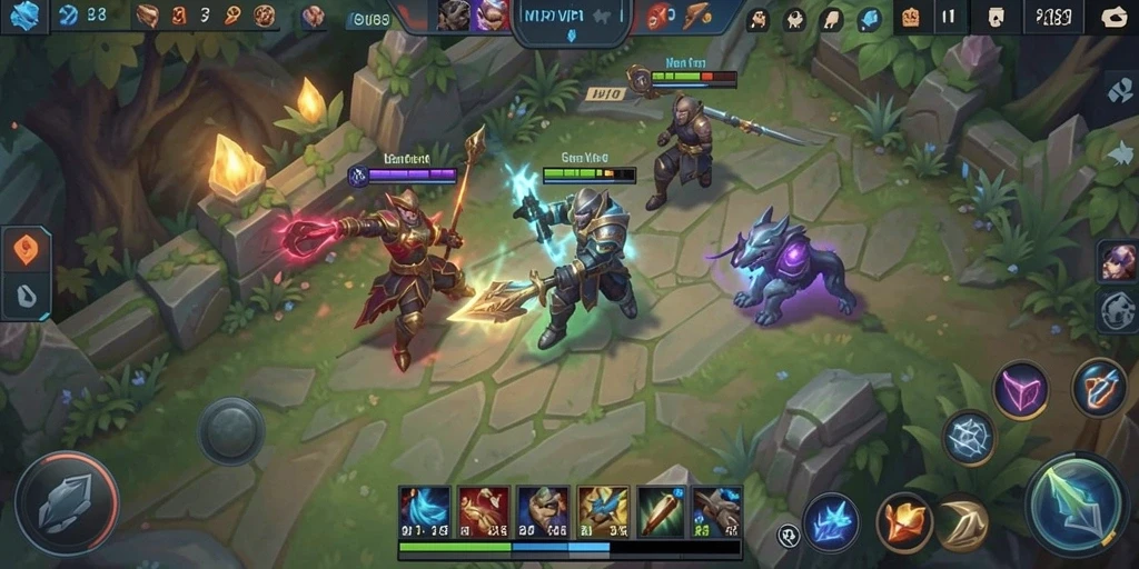 Tangkapan layar utama RPVIP1 saat pertarungan seru di arena MOBA.
