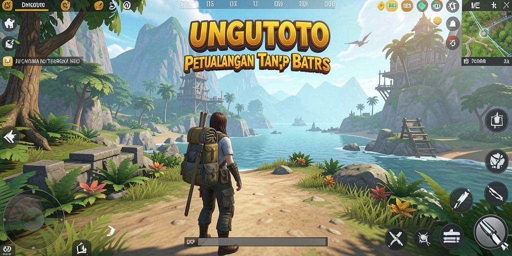 Tangkapan layar gameplay UNGUTOTO dengan lingkungan yang luas dan interaktif.