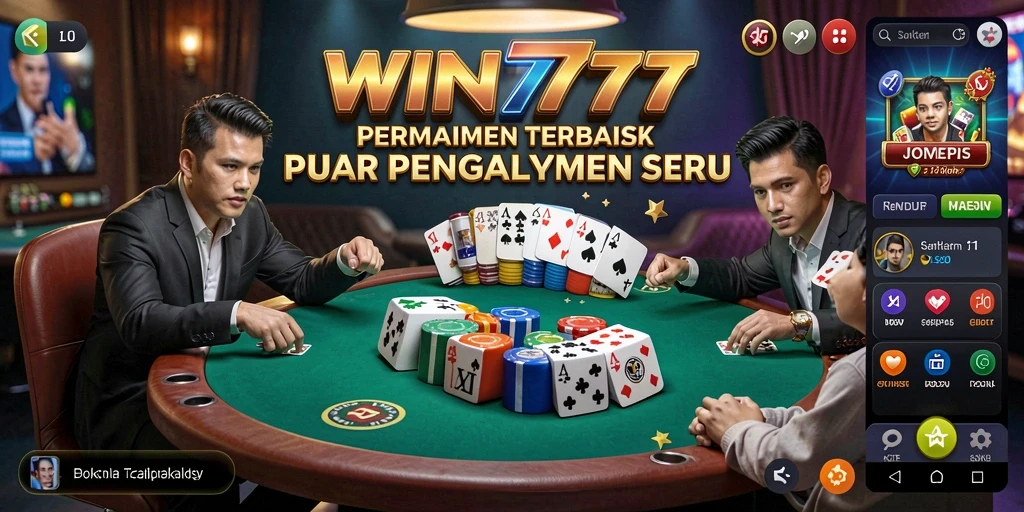 Tampilan gameplay poker yang mendebarkan di WIN777.